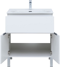 Aquanet Мебель для ванной Алвита New 70 1 ящик 2 дверцы белая матовая – фотография-5